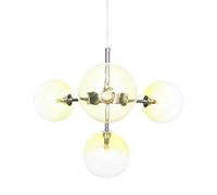 JQQJZLC 4 Light Mid Century Chandier della Camera da Letto in Vetro Sputnik | Lampada a Sospensione Moderna con Finitura cromata Spazzolata | Lampada a Ciondolo Camera da Letto