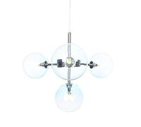JQQJZLC 4 Light Mid Century Chandier della Camera da Letto in Vetro Sputnik | Lampada a Sospensione Moderna con Finitura cromata Spazzolata | Lampada a Ciondolo Camera da Letto