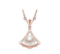 JQQJZLC 7-8 mm White Natural Natural Acqua Dolce Pendants 925 Sterling Silver Plate Zirconia Collane Choker