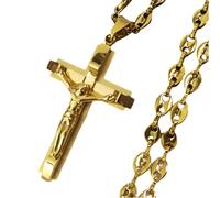 JQQJZLC 925 Collana di crocifisso in Argento Sterling, Collana a Croce con Gesù su di Esso - Crocifisso Ciondolo per Uomini, Collana a Croce di Gesù per i Regali del Ringraziamento di Natale