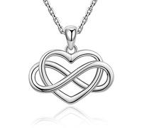 JQQJZLC 925 Simbolo di INFINITÀ STERING SITTURA CULTÀ Che CURCHI NECCLAZE CAMINA di PENDANTI nella per Donne Donni GIOITÀ FINE GIOIGLIO Natale 45 cm e 5 cm JP22547-P
