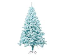 JQQJZLC Albero di Natale artificiale blu, 2,4 m, decorazione natalizia per la casa, velluto PVC, materiale misto, supporto in metallo, cerniera fai da te, senza decorazioni (2,4 m), atmosfera