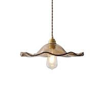 JQQJZLC Apparecchi di Illuminazione a soffitto a Filo a Filo, lampadario Giapponese in Stile retrò, Lampada appesa in Vetro a Forma di Foglia Creativa, ristorazione da Barra di Decorazione a