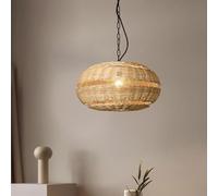 JQQJZLC Apparecchi di illuminazione costieri a sospensione in rattan tessuto cesto di vimini apparecchio di illuminazione boho lampadario a lanterna in bambù lampada a sospensione per camera da letto