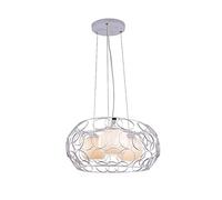 JQQJZLC Apparecchio di Illuminazione a soffitto a Cornice Metallica Cavi nordica, Paralume Bianco Latte Durante la Lampada della Camera da Letto, e27 () lampadario Moderno Nido di Nido di Uccello. 1
