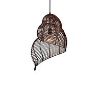 JQQJZLC Bamboo Intrecciato a Mano in Stile Giapponese lampadario Industriale retrò luci sospese Sud-EST Asiatico a Spirale di bambù Rattan a Pendente Corrido