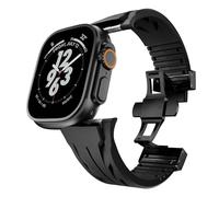JQQJZLC Banda fluororubber per ultra 2 49 mm S10 46mm 45 mm 44 mm 42 mm per iwatch Series 6 5 4 SE 9 8 7 Ultra Cut a dimensioni Bracele Fluorobber Bracciale