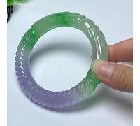 JQQJZLC Bangles di Smeraldo Classe Un Bracciale flottante in Giada in Giada Altissimo Bracciale intagliata intagliata (61-62 mm)