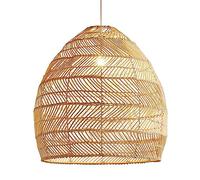 JQQJZLC Beige vicker a Sospensione Leggera Illuminazione sospesa in Tessuto, Lampada a Sospensione in Tessuto Rattan lampadario Vintage lampadario Luce lampadario Arte Naturale Paralume per Il