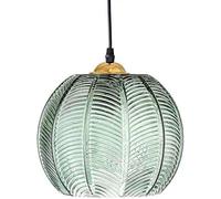 JQQJZLC Bepuzz a 3 luci Moderne lampadario a Sospensione in Vetro Moderno Design di Zucca Verde con Vetro a Coste con Corda Regolabile a Sospensione a Sospensione per Il lavandino della Cucina del
