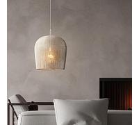 JQQJZLC Bianca Bianca Intrecciata Intrecciata a Sospensione tedetta da Fattoria in Tema Nera lampadario in bambù Intrecciato Grande soffitto sospeso Cestino a Sospensione Boho costiera Lampada a