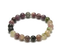 JQQJZLC Bracciale gembo di Gioielli Fascino, Braccialetti di Perline per Perle di Pietra Melone di tourine Naturali Bracciale di Cristallo Elastico Reiki Cristallo Gioielli per Uomini Donne