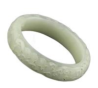 JQQJZLC Braccialetti di Giada di Giada a Mano in Giada Bianca Nera hetiana per Donne Gioielli in giade Bracciale Giada (61-62 mm)