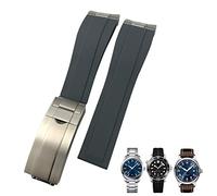 JQQJZLC Canda di guardia in gomma da 20 mm adatto per IWC Mark Omega Seamaster 300 AT150 Link metallico Cango sportivo di orologeria in gomma Curva