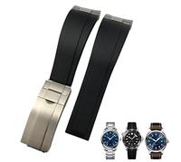 JQQJZLC Canda di guardia in gomma da 20 mm adatto per IWC Mark Omega Seamaster 300 AT150 Link metallico Cango sportivo di orologeria in gomma Curva