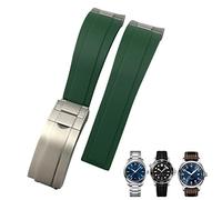 JQQJZLC Canda di guardia in gomma da 20 mm adatto per IWC Mark Omega Seamaster 300 AT150 Link metallico Cango sportivo di orologeria in gomma Curva