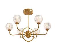 JQQJZLC Candelabro Sputnik Arte Moderna, Lampadario con Una Tonalità di Vetro Globo Moderno Moderno LIMENTI PIACIERI PER LA ROIR DINAGE Cafe, Copper, 8 LICTI (Copper. 8 LICTE)