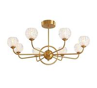 JQQJZLC Candelabro Sputnik Arte Moderna, Lampadario con Una Tonalità di Vetro Globo Moderno Moderno LIMENTI PIACIERI PER LA ROIR DINAGE Cafe, Copper, 8 LICTI (Copper. 8 LICTE)