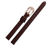 JQQJZLC Cangola di guardia in pelle di cuoio per cuoio con stampa di lucertola per orologio da signore Sostituzione White Red Ultra-thin Strap 6 8 10 12 14 16mm (Colore: Black Rose Gold, Tage: 8mm)