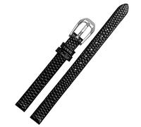 JQQJZLC Cangola di guardia in pelle di cuoio per cuoio con stampa di lucertola per orologio da signore Sostituzione White Red Ultra-thin Strap 6 8 10 12 14 16mm (Colore: Black Rose Gold, Tage: 8mm)