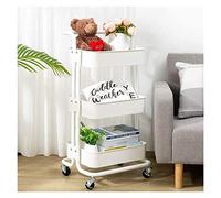 JQQJZLC Carrelli, Carrello per la Camera da Letto a 3 Strati, Carrello a rotolamento ultrasottio, Carrello di Catering Staccabile, deposito in Grande capacità, scaffale per Il Bagno per Il Bagno,