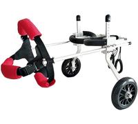 JQQJZLC Carrello per Sedia a rotelle per Cani, Imbracatura per Mobilità per Cani, passeggini per Cani, Regolabile in Alluminio, Auto per Cani disabili assistita (M)