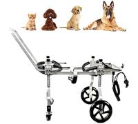 JQQJZLC Carrozzina per Cani, Carrello per Riabilitazione Cani disabili, Auto con 4 Ruote Regolabile e Assistenza alla Camminata (L)
