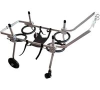 JQQJZLC Carrozzina per Cani Carrozzina per Cani Carrozzina per Cani Carrozzina per Animali Domestici con 4 Ruote Carrello in Acciaio Inossidabile Regolabile (XS (allargamento))