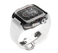 JQQJZLC Case di orologio+kit mod cinghia orologio , per Band 44mm 45mm , Coperchio di cristallo in gomma di lusso , per iWatch Series 4 5 6 7 8 SE