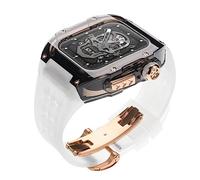 JQQJZLC Case di orologio+kit mod cinghia orologio , per Band 44mm 45mm , Coperchio di cristallo in gomma di lusso , per iWatch Series 4 5 6 7 8 SE
