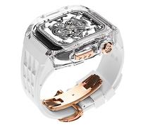 JQQJZLC Case di orologio+kit mod cinghia orologio , per Band 44mm 45mm , Coperchio di cristallo in gomma di lusso , per iWatch Series 4 5 6 7 8 SE