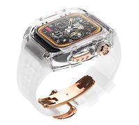 JQQJZLC Case di orologio+kit mod cinghia orologio , per Band 44mm 45mm , Coperchio di cristallo in gomma di lusso , per iWatch Series 4 5 6 7 8 SE