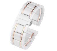 JQQJZLC Ceramica di lusso e acciaio inossidabile 20 mm 22 mm cinghia oro nero per uomini donne guardano braccialetto cinturino braccialetto