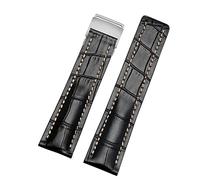 JQQJZLC Cinturino in pelle autentica 22mm da 24 mm di orologi per bracciale in pelle di crava da uomo da uomo Breitling con fibbia di schieramento