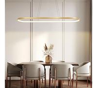 JQQJZLC Ciondolo a LED Ovale Dorato Semplice casa a LED lampadario in Alluminio Apparecchi LED Illuminazione Illuminazione Interna Illuminazione contemporanea Regolabile per la Camera da Pranzo da
