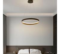 JQQJZLC Circolo lampadario a LED Circolo a Ciondolo LED Alluminio e Lampada appesa al Silicone Semplice Illuminazione Interno Dimmabile 3000-6500k Illuminazione Adatto Adatto per la Cucina Soggiorno