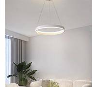 JQQJZLC Circolo lampadario a LED Circolo a Ciondolo LED Alluminio e Lampada appesa al Silicone Semplice Illuminazione Interno Dimmabile 3000-6500k Illuminazione Adatto Adatto per la Cucina Soggiorno