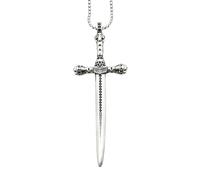 JQQJZLC Collana con Spada in Argento Sterling 925 per Donna, Ciondolo con Spada in Stile Europeo Squisito - Catena con pugnale per Uomo, Collana con Spada maestra per Regali di Natale di Halloween