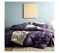 JQQJZLC Copertura del piumone Set di Biancheria da Letto Matrimoniale di qualità Hotel, 4 Pezzi Coperture per Letti Set Blu Doppia Doppia Trapunta di Cotone di Cotone 220 × 240 Fille di Foglio Piatto