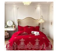 JQQJZLC Cotton Chic Diamond Recamite Set di Biancheria da Letto Regina King Size 4pcs Sand Ultra Soft Wuvet Cover Letto Foglio Foglio Lettino da Letto a Quattro Pezzi (C, Foglio Piatto da Letto 4pc)