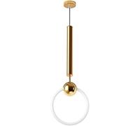 JQQJZLC Creative Iron Art Hangy Light, Moderno Luce a Sospensione nordica, Lampada a Testa Singola Anello Oro per Camera da Letto per Camera da Letto per Camera da Letto (Dimensioni: 19 cm, Colore: