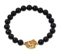JQQJZLC Cristallo di citrino Grezzo in Rilievo 8mm Tiger Eye Stone Bracciale per Donne Uomini in Denaro prosperità Buona Fortuna Braccialetti allungati
