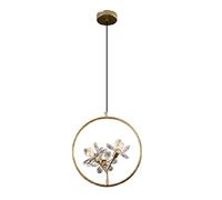 JQQJZLC Crysta di Lusso Nordic Luce Lumo a Sospensione Luce di Cristallo di Fiori d'oro, Moderno Camera da Letto per Sala da Pranzo da Letto in Cristallo Lampada sospesa per la Vita Interessante