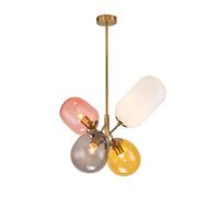 JQQJZLC E27 Creative Nordic Creative Colorful Glasslelier, Luce a Palloncino della Sala per Bambini, per Sala da Pranzo per Camera da Letto. 4 Teste
