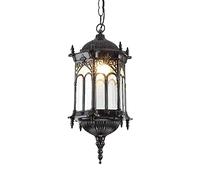 JQQJZLC E27 Olio strofinato Finitura in Bronzo in Bronzo in Alluminio Pendant Light Victoria lampadario Vintage Impermeabile Lampada a Sospensione Regolabile Esterno da Esterno in Vetro Giardino