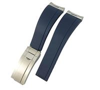 JQQJZLC Fascia d'oro in gomma 20mm silicone cinghia adatta per Daytona sottomariner GMT Yacht Master Silver Curved Metal Link Braccialetti (colore: bianco, dimensione: 20mm)