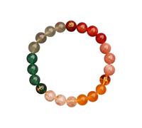 JQQJZLC Fengshui Cinque Elementi Braccialetti Perline per Donne, Braccialetti di Cristallo Pietre Naturali per Fortuna, Braccialetto Elastico per la Meditazione Rilascio dell'equilibrio emotivo a