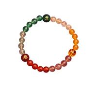JQQJZLC Fengshui Cinque Elementi Braccialetti Perline per Donne, Braccialetti di Cristallo Pietre Naturali per Fortuna, Braccialetto Elastico per la Meditazione Rilascio dell'equilibrio emotivo a