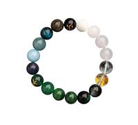 JQQJZLC Fengshui Cinque Elementi Braccialetti Perline per Donne, Braccialetti di Cristallo Pietre Naturali per Fortuna, Braccialetto Elastico per la Meditazione Rilascio dell'equilibrio emotivo a