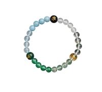 JQQJZLC Fengshui Cinque Elementi Braccialetti Perline per Donne, Braccialetti di Cristallo Pietre Naturali per Fortuna, Braccialetto Elastico per la Meditazione Rilascio dell'equilibrio emotivo a
